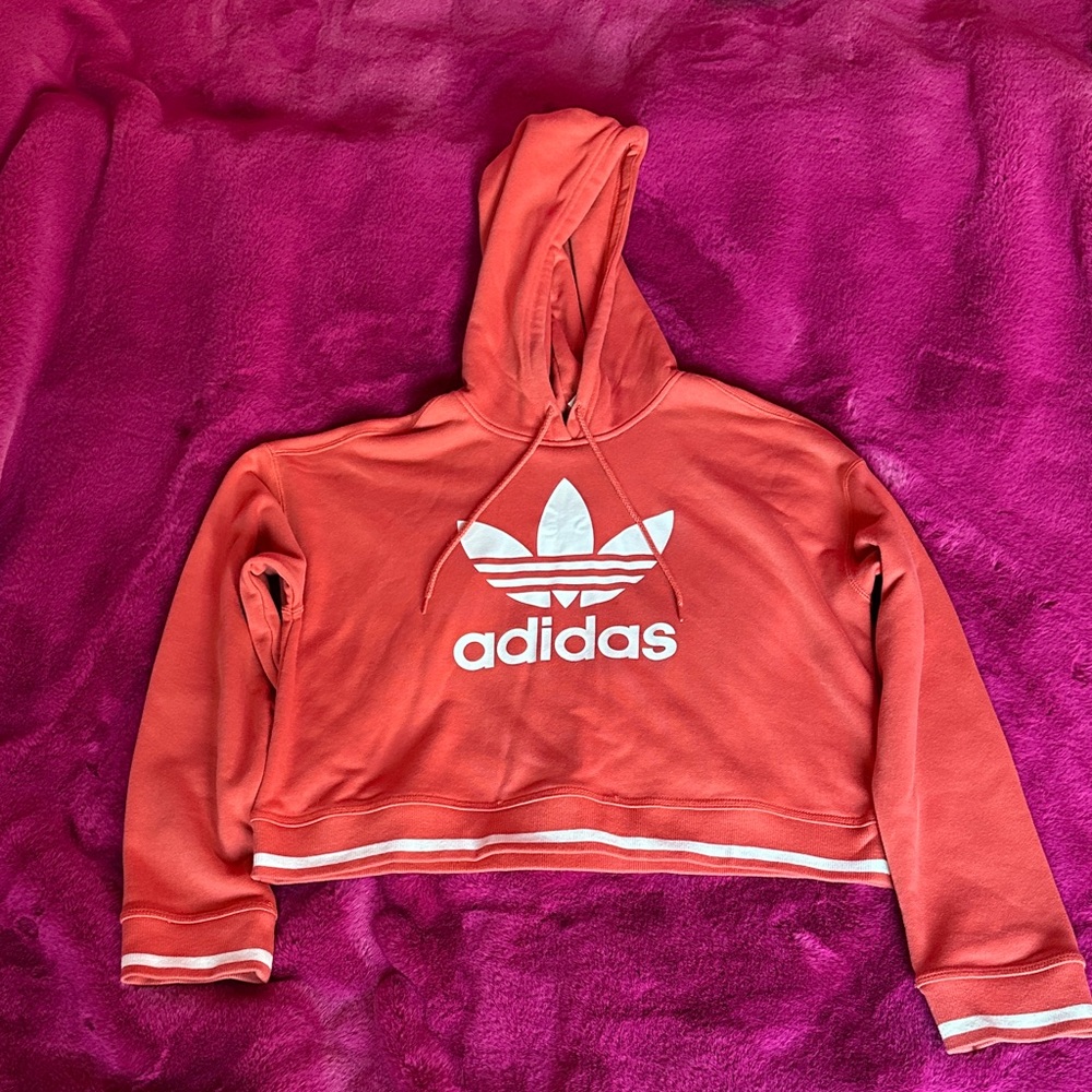 Adidas Coral Cropped Hoodie